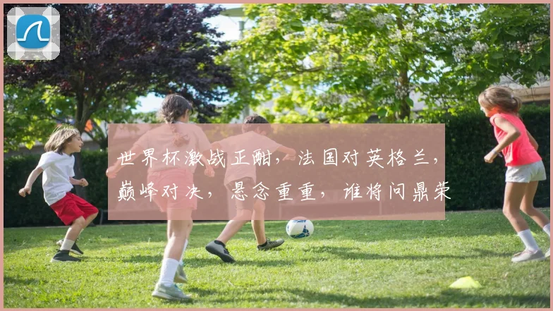 世界杯激战正酣，法国对英格兰，巅峰对决，悬念重重，谁将问鼎荣耀